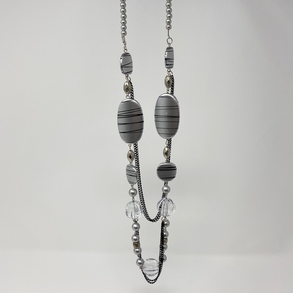 Multi-strand bead and chain necklace - Picture 1 of 6